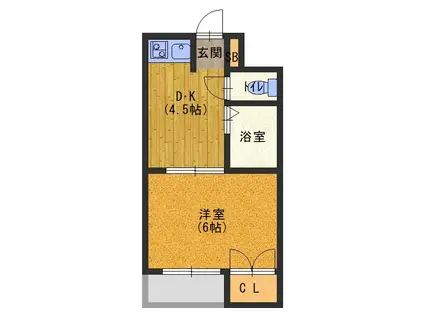 エステ-トツクイ(1DK/1階)の間取り写真