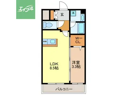 デ・クメール滑石(1LDK/4階)の間取り写真