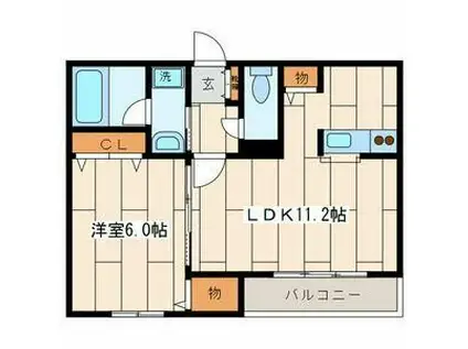 ミラベル諏訪(1LDK/2階)の間取り写真