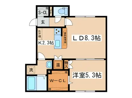 レーベンII(1LDK/1階)の間取り写真