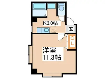 STUDIO鷺ヶ森(1K/3階)の間取り写真