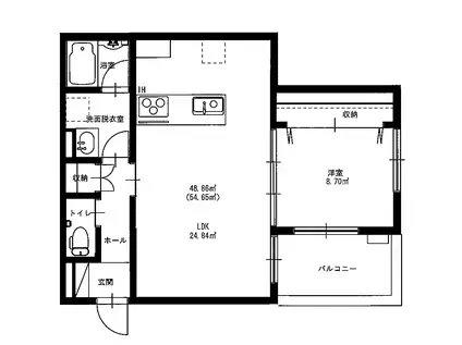 CULMINE(1LDK/3階)の間取り写真