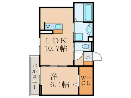 D-ROOM塚口町(1LDK/3階)の間取り写真