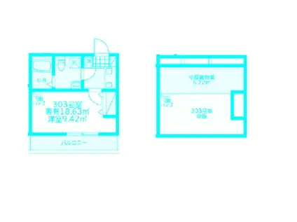 モンステラ新羽A(1K/3階)の間取り写真
