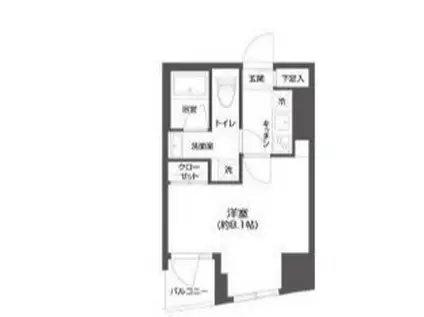 グランパセオ市谷甲良町(1K/11階)の間取り写真