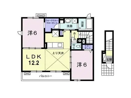 マンダリーノ(2LDK/2階)の間取り写真
