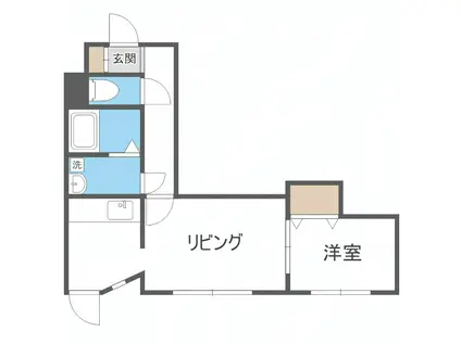 カラバオ白石(1LDK/2階)の間取り写真