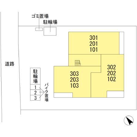 シャルムコート(2LDK/1階)の間取り写真