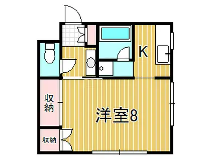 コスモ早雲(1K/2階)の間取り写真