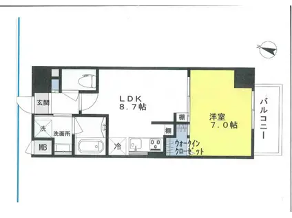 メルヴェーユイイダ北園(1LDK/4階)の間取り写真