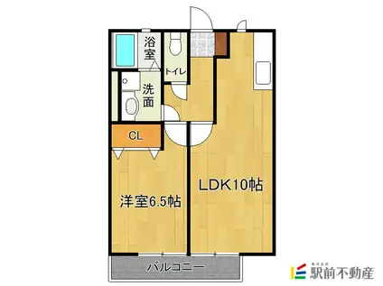 フルールA(1LDK/1階)の間取り写真