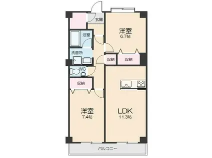 KANARE BLD(2LDK/1階)の間取り写真