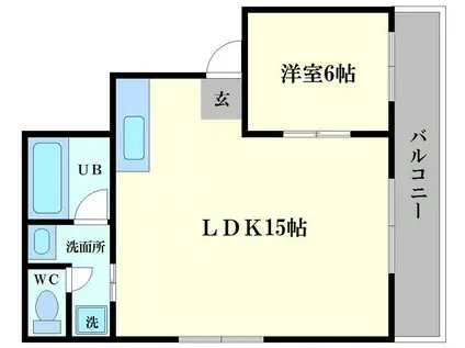 ストークアパートメント南堀江(1LDK/6階)の間取り写真