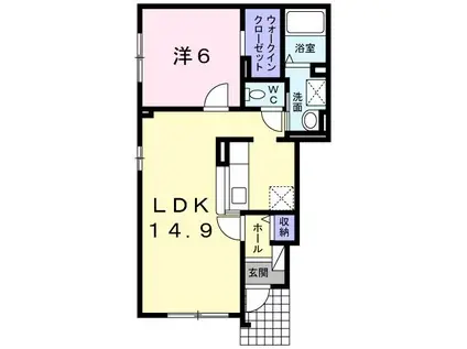 アンジュ(1LDK/1階)の間取り写真