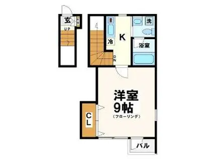 ウエストY葵 弊社管理物件(1K/2階)の間取り写真