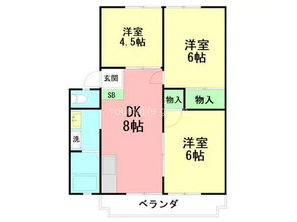 コーポはまゆうI(3DK/2階)の間取り写真