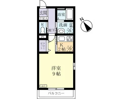 マ・ピエスSKR(1K/2階)の間取り写真