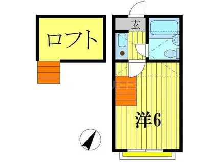 プラザ・ドゥ・クリークE棟(1K/2階)の間取り写真