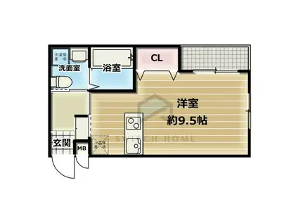 グランデロード久宝寺(ワンルーム/2階)の間取り写真