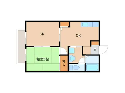 野草ハイツ(2DK/2階)の間取り写真