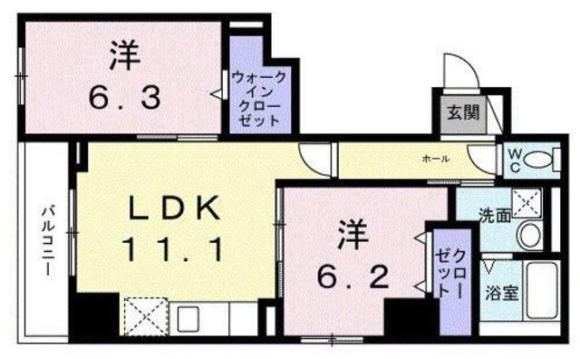 シエスタ キー(2LDK/3階)の間取り写真