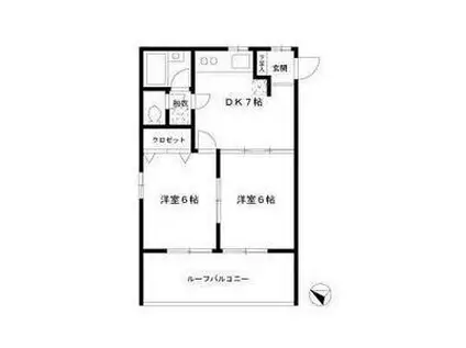 エムワイティー.フラット(2DK/2階)の間取り写真