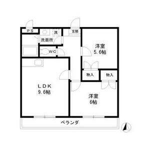 サンアペックス西城(2LDK/3階)の間取り写真