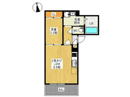 REGALEST LB 下伊福(1LDK/3階)の間取り写真