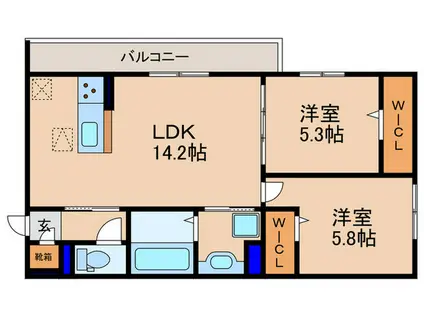 D-ROOM守山3丁目(2LDK/1階)の間取り写真