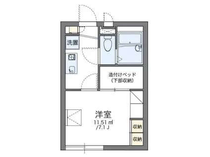 西武新宿線 田無駅 徒歩15分 2階建 築18年(1K/1階)の間取り写真