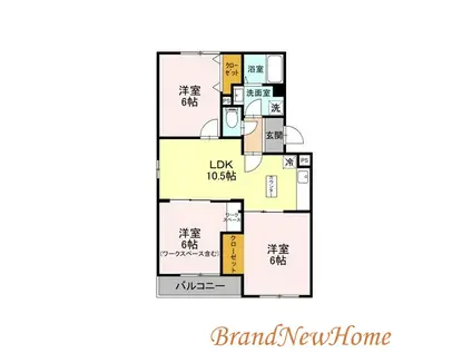 プレザント花田(3LDK/3階)の間取り写真