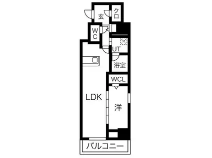 ロイジェント日吉II(1LDK/8階)の間取り写真