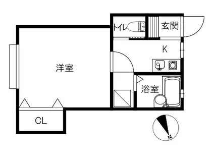 シャトーシャルマン(1K/1階)の間取り写真