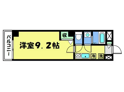 フラッティ千本今出川(1K/2階)の間取り写真