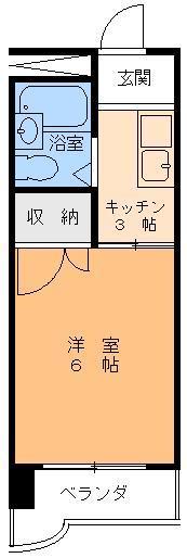 富士コーポラス(1K/6階)の間取り写真