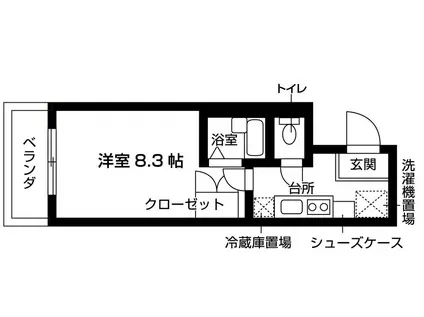 アヴァンセクール道正町(1K/1階)の間取り写真