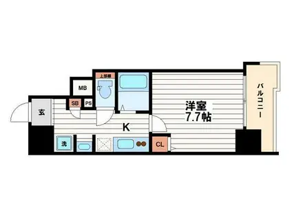 ミラージュパレス本町東レジデンス(1K/11階)の間取り写真