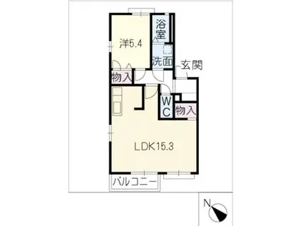 ジョイフル坂野(1LDK/2階)の間取り写真