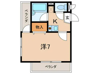 フローラ本山(1K/2階)の間取り写真