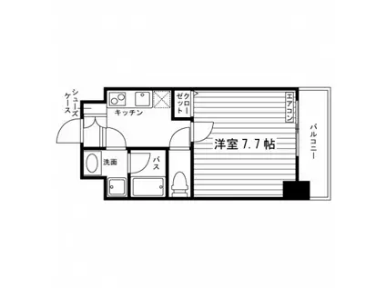 ハウス フロイデ(1K/8階)の間取り写真