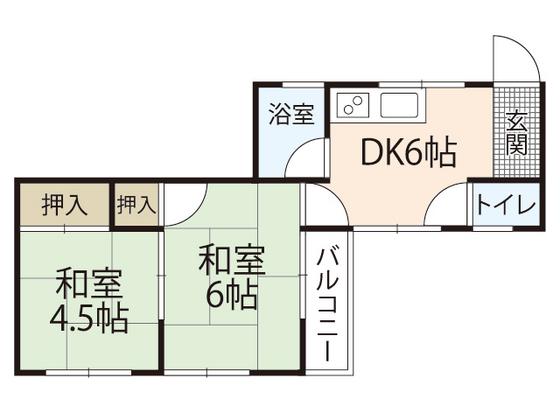 MKビル(2DK/3階)の間取り写真
