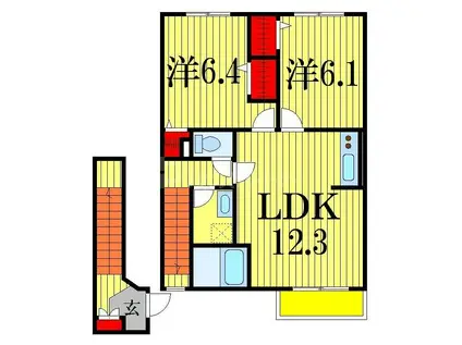 ベルフレーズ(2LDK/2階)の間取り写真
