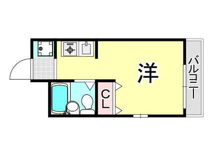 ロイヤルメゾン魚崎II(1K/3階)の間取り写真