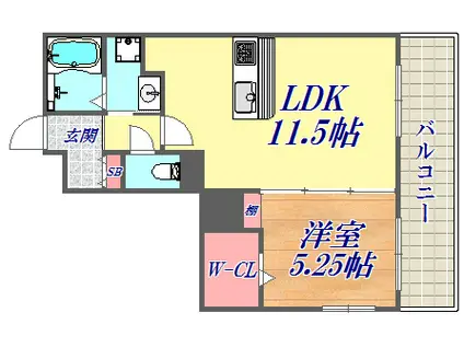 LOTHLORIEN(1LDK/1階)の間取り写真