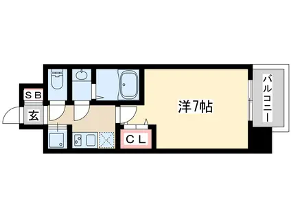 ダブルスタイル新大阪(1K/7階)の間取り写真