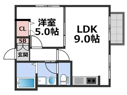 フレンドリースクエア(1LDK/1階)の間取り写真