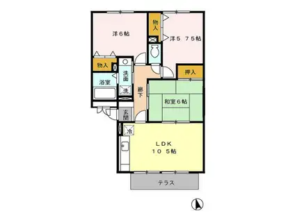 グレイスコート(3LDK/1階)の間取り写真