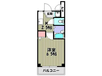 須賀OKIハウス(1K/2階)の間取り写真