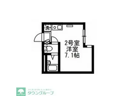 フロンティアアパートメント菊名V(ワンルーム/1階)の間取り写真