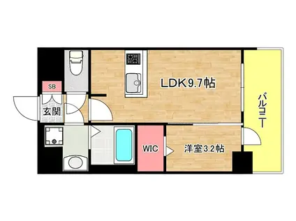 ミラージュパレス大阪ドームPROSPER(1LDK/7階)の間取り写真